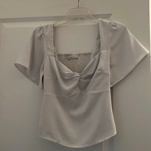Abercrombie & Fitch white flutter sleeve top